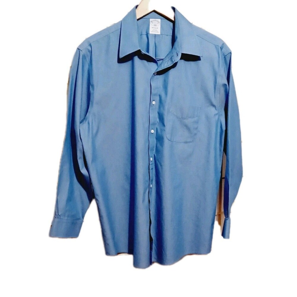 Brooks Brothers Non Iron Men's Blue Button Up Long Sleeve Shirt 16/32